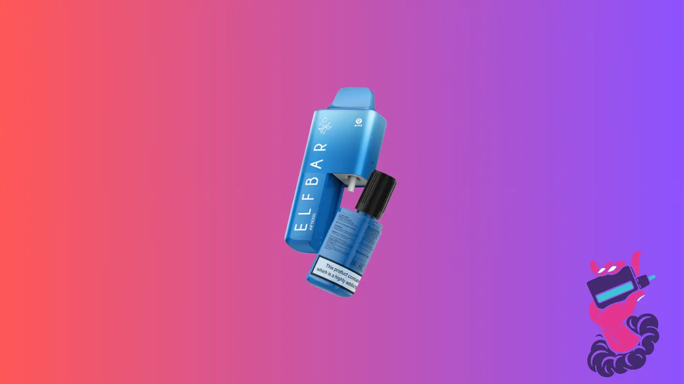 Elf Bar 600 disposable vape next to a pack of cigarettes for comparison